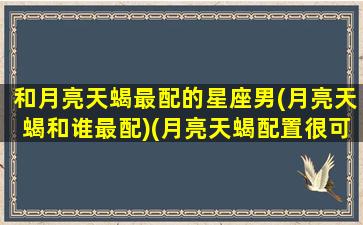 和月亮天蝎最配的星座男(月亮天蝎和谁最配)(月亮天蝎配置很可怕)