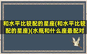 和水平比较配的星座(和水平比较配的星座)(水瓶和什么座最配对)