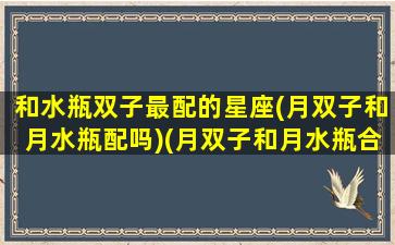 和水瓶双子最配的星座(月双子和月水瓶配吗)(月双子和月水瓶合适吗)