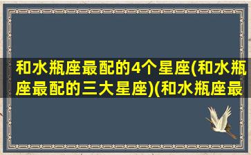 和水瓶座最配的4个星座(和水瓶座最配的三大星座)(和水瓶座最配的星座女生)