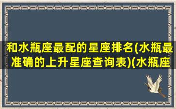 和水瓶座最配的星座排名(水瓶最准确的上升星座查询表)(水瓶座与哪个星座匹配)