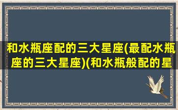和水瓶座配的三大星座(最配水瓶座的三大星座)(和水瓶般配的星座)
