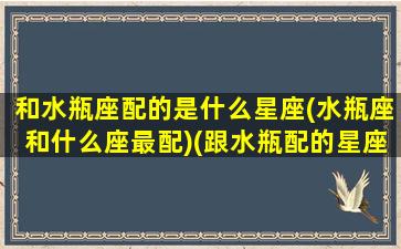 和水瓶座配的是什么星座(水瓶座和什么座最配)(跟水瓶配的星座)