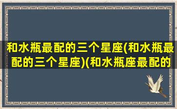 和水瓶最配的三个星座(和水瓶最配的三个星座)(和水瓶座最配的星座是哪个星座)