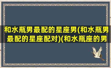 和水瓶男最配的星座男(和水瓶男最配的星座配对)(和水瓶座的男生相处方式)