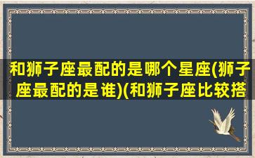 和狮子座最配的是哪个星座(狮子座最配的是谁)(和狮子座比较搭的星座)