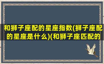 和狮子座配的星座指数(狮子座配的星座是什么)(和狮子座匹配的星座有哪些)