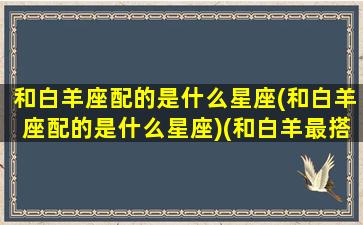 和白羊座配的是什么星座(和白羊座配的是什么星座)(和白羊最搭的星座是什么)