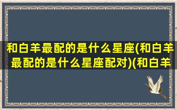 和白羊最配的是什么星座(和白羊最配的是什么星座配对)(和白羊比较配的星座)