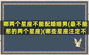 哪两个星座不能配婚姻男(最不能惹的两个星座)(哪些星座注定不能在一起)