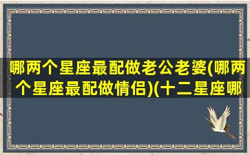 哪两个星座最配做老公老婆(哪两个星座最配做情侣)(十二星座哪两个最适合做夫妻)