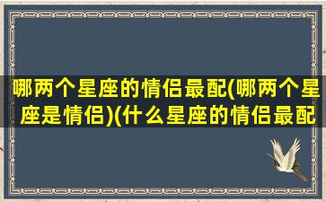 哪两个星座的情侣最配(哪两个星座是情侣)(什么星座的情侣最配)