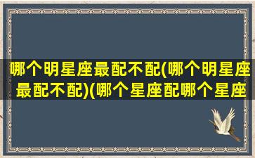 哪个明星座最配不配(哪个明星座最配不配)(哪个星座配哪个星座最合适)