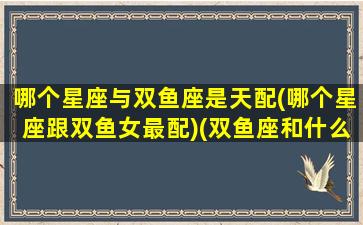 哪个星座与双鱼座是天配(哪个星座跟双鱼女最配)(双鱼座和什么座是天生一对)