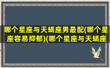 哪个星座与天蝎座男最配(哪个星座容易抑郁)(哪个星座与天蝎座最合适)