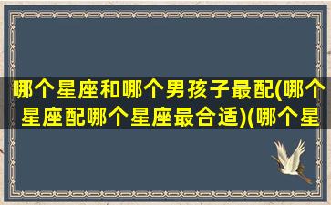 哪个星座和哪个男孩子最配(哪个星座配哪个星座最合适)(哪个星座的女生和哪个星座的男生最般配)