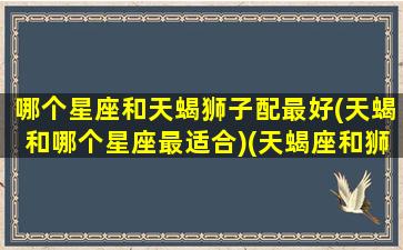 哪个星座和天蝎狮子配最好(天蝎和哪个星座最适合)(天蝎座和狮子座是不是很好的合作伙伴)