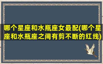 哪个星座和水瓶座女最配(哪个星座和水瓶座之间有剪不断的红线)(水瓶座和哪个星座的女生最般配)