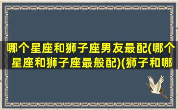 哪个星座和狮子座男友最配(哪个星座和狮子座最般配)(狮子和哪个星座合适)