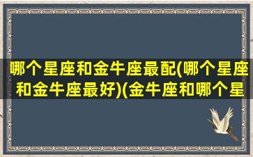 哪个星座和金牛座最配(哪个星座和金牛座最好)(金牛座和哪个星座比较般配)