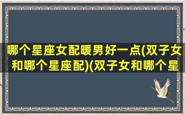 哪个星座女配暖男好一点(双子女和哪个星座配)(双子女和哪个星座男最合适)