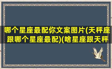 哪个星座最配你文案图片(天秤座跟哪个星座最配)(啥星座跟天秤座最般配)