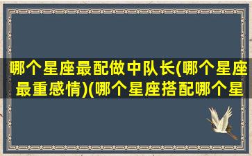 哪个星座最配做中队长(哪个星座最重感情)(哪个星座搭配哪个星座)