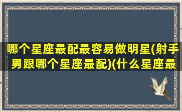 哪个星座最配最容易做明星(射手男跟哪个星座最配)(什么星座最适合射手男)