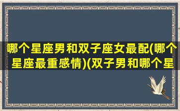 哪个星座男和双子座女最配(哪个星座最重感情)(双子男和哪个星座女最合适)