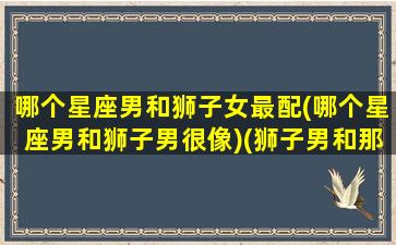 哪个星座男和狮子女最配(哪个星座男和狮子男很像)(狮子男和那个星座恋爱最甜)