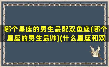 哪个星座的男生最配双鱼座(哪个星座的男生最帅)(什么星座和双鱼座男最配)