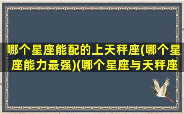 哪个星座能配的上天秤座(哪个星座能力最强)(哪个星座与天秤座最匹配)