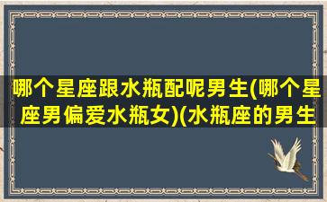 哪个星座跟水瓶配呢男生(哪个星座男偏爱水瓶女)(水瓶座的男生与什么星座的男生合适朋友)