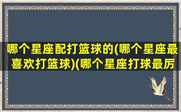 哪个星座配打篮球的(哪个星座最喜欢打篮球)(哪个星座打球最厉害)