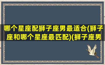 哪个星座配狮子座男最适合(狮子座和哪个星座最匹配)(狮子座男生和什么星座男生最般配)