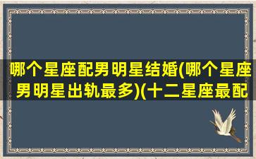 哪个星座配男明星结婚(哪个星座男明星出轨最多)(十二星座最配的明星老公)