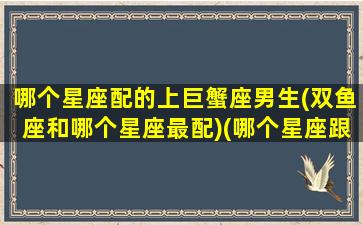 哪个星座配的上巨蟹座男生(双鱼座和哪个星座最配)(哪个星座跟巨蟹座最配)