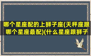 哪个星座配的上狮子座(天秤座跟哪个星座最配)(什么星座跟狮子最配)