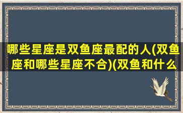 哪些星座是双鱼座最配的人(双鱼座和哪些星座不合)(双鱼和什么星座是绝配)