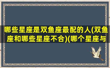 哪些星座是双鱼座最配的人(双鱼座和哪些星座不合)(哪个星座与双鱼座最配)