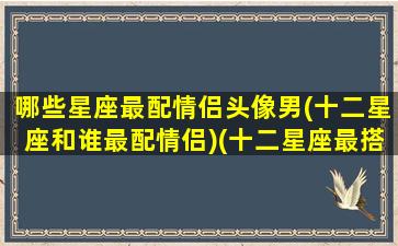哪些星座最配情侣头像男(十二星座和谁最配情侣)(十二星座最搭的情侣)