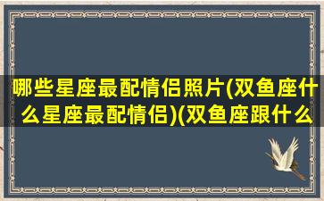 哪些星座最配情侣照片(双鱼座什么星座最配情侣)(双鱼座跟什么星座最配做情侣)