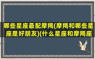 哪些星座最配摩羯(摩羯和哪些星座是好朋友)(什么星座和摩羯座最匹配)