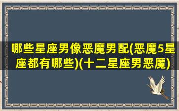 哪些星座男像恶魔男配(恶魔5星座都有哪些)(十二星座男恶魔)