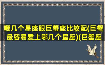 哪几个星座跟巨蟹座比较配(巨蟹最容易爱上哪几个星座)(巨蟹座跟哪个星座比较合适)