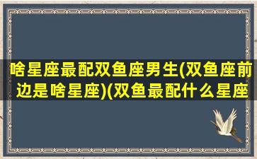 啥星座最配双鱼座男生(双鱼座前边是啥星座)(双鱼最配什么星座男)