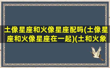 土像星座和火像星座配吗(土像星座和火像星座在一起)(土和火象星座)