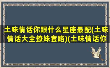 土味情话你跟什么星座最配(土味情话大全撩妹套路)(土味情话你什么星座接下一句)