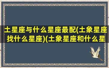 土星座与什么星座最配(土象星座找什么星座)(土象星座和什么星座合得来)