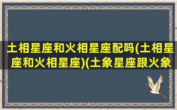 土相星座和火相星座配吗(土相星座和火相星座)(土象星座跟火象星座合得来吗)